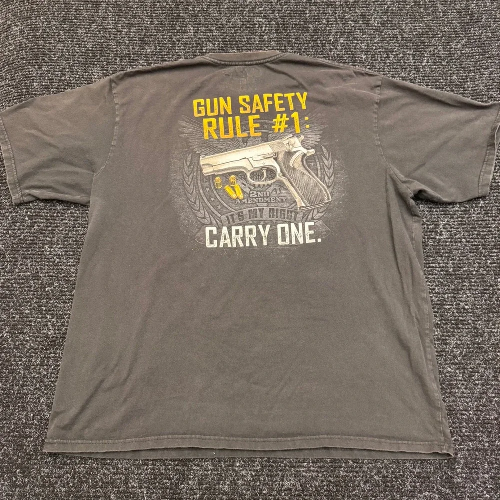 Bass Pro Shops Mens 2XL Black Gun Safety Rule 1 2nd Amendment Graphic T-Shirt - Picture 11 of 11